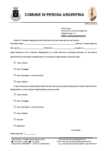 Istanza assegnazione focatici 2024